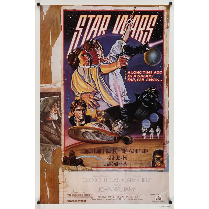 STAR WARS - LA GUERRE DES ETOILES Affiche de film Style D - Fanclub - 69x102 cm. - 1977/R1992 - Harrison Ford, George Lucas