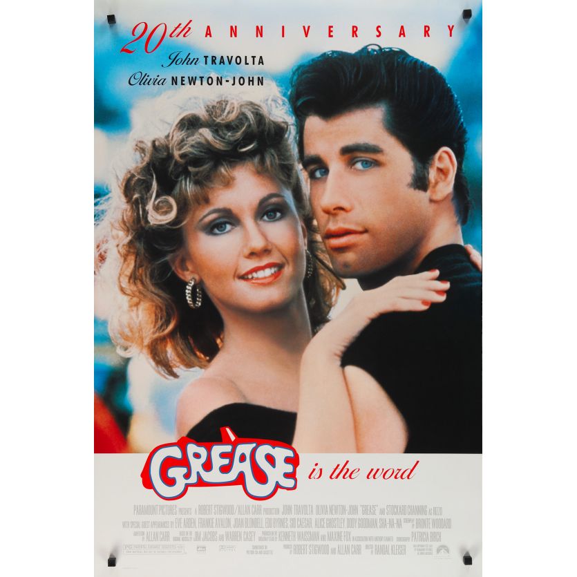 GREASE Movie Poster- 27x40 in. - 1978/R1999 - Randal Kleiser, John Travolta