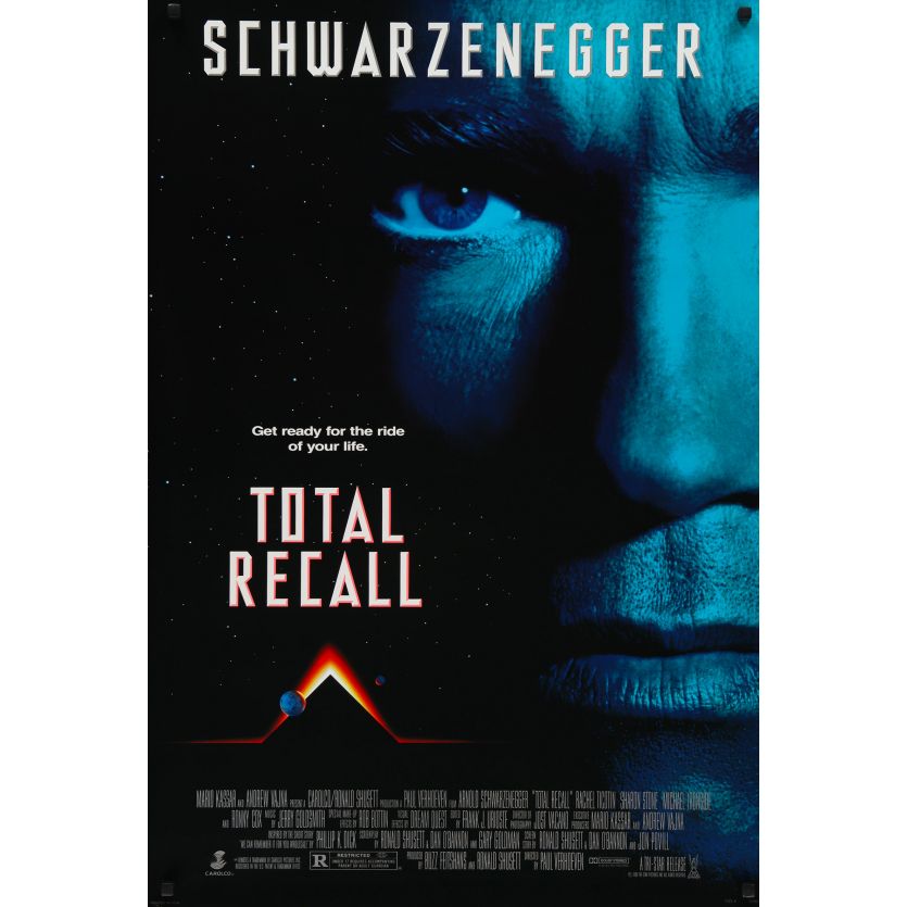 TOTAL RECALL Affiche de film- 69x102 cm. - 1990 - Arnold Schwarzenegger, Paul Verhoeven