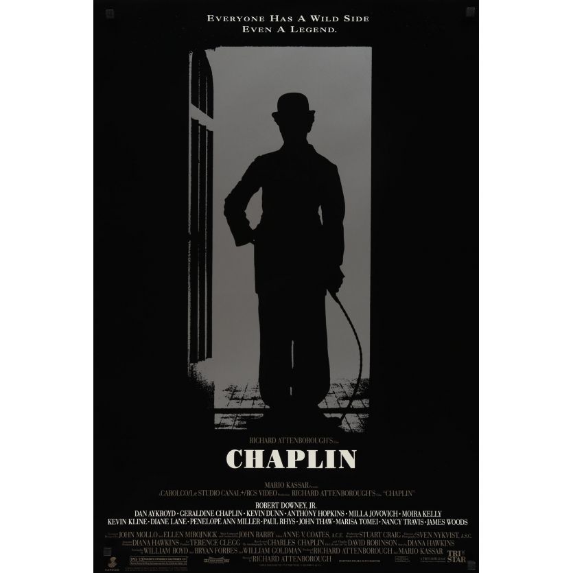 CHAPLIN Movie Poster- 27x40 in. - 1992 - Richard Attenborough, Robert Downey Jr.