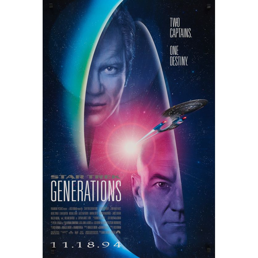 STAR TREK GENERATIONS Affiche de film- 69x102 cm. - 1994 - Patrick Stewart, David Carson