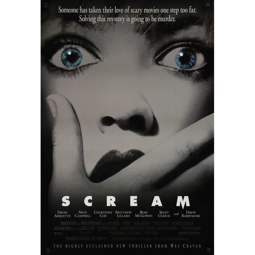 SCREAM Movie Poster- 27x40 in. - 1996 - Wes Craven, Neve Campbell