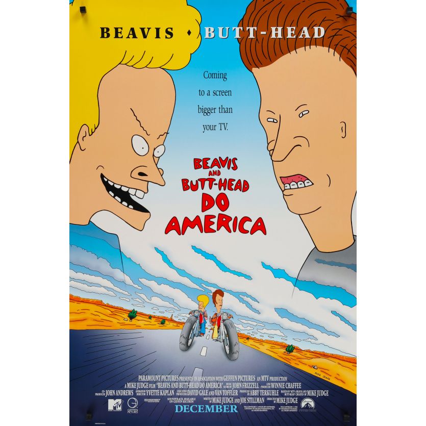 BEAVIS ET BUTT-HEAD SE FONT L'AMERIQUE Affiche de film- 69x102 cm. - 1996 - Bruce Willis, Mike Judge