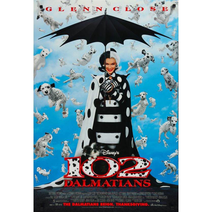 102 DALMATIANS Movie Poster- 27x40 in. - 2000 - Kevin Lima, Glen Close