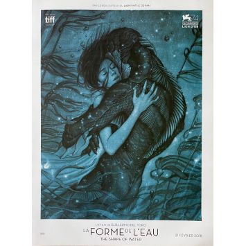 LA FORME DE L'EAU Rare Affiche de film Prev. 40x54 cm - 2017 - Guillermo Del Toro