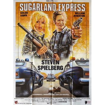 THE SUGARLAND EXPRESS Movie Poster- 47x63 in. - 1974 - Steven Spielberg, Goldie Hawn