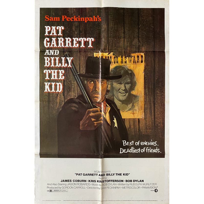 PAT GARRET AND BILLY THE KID Movie Poster- 27x41 in. - 1973 - Sam Peckinpah, Bob Dylan