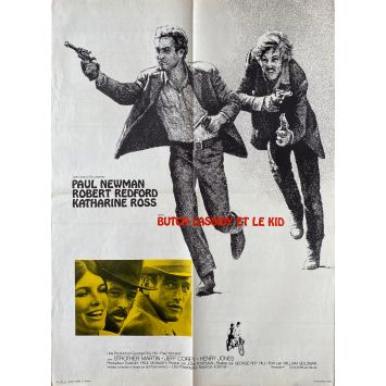 BUTCH CASSIDY AND THE SUNDANCE KID Movie Poster- 23x32 in. - 1969 - George Roy Hill, Paul Newman, Robert Redford