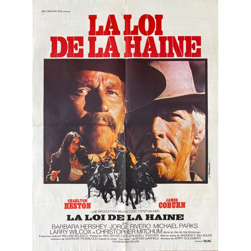 LA LOI DE LA HAINE Affiche de film- 60x80 cm. - 1976 - Charlton Heston, Andrew V. McLaglen