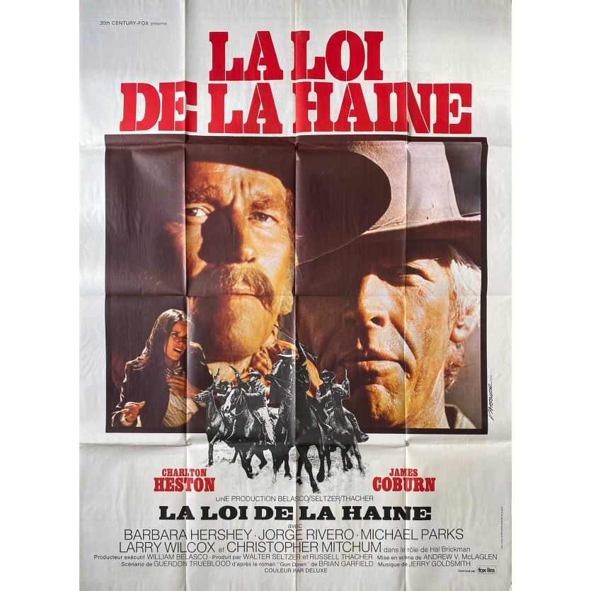 THE LAST HARD MEN Movie Poster- 47x63 in. - 1976 - Andrew V. McLaglen, Charlton Heston