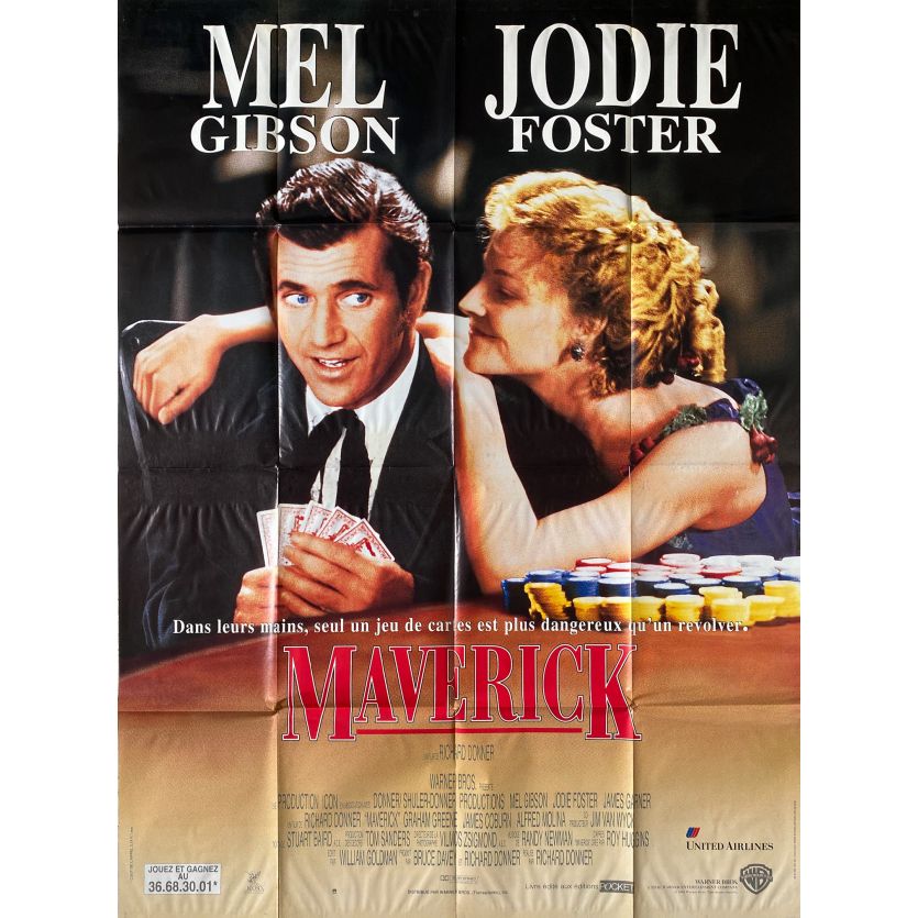 MAVERICK Affiche de film- 120x160 cm. - 1994 - Mel Gibson, Richard Donner