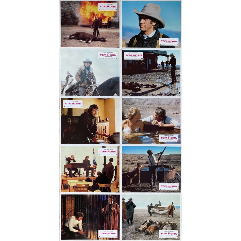 TOM HORN Lobby Cards x12 - 9x12 in. - 1980 - William Wiard, Steve McQueen