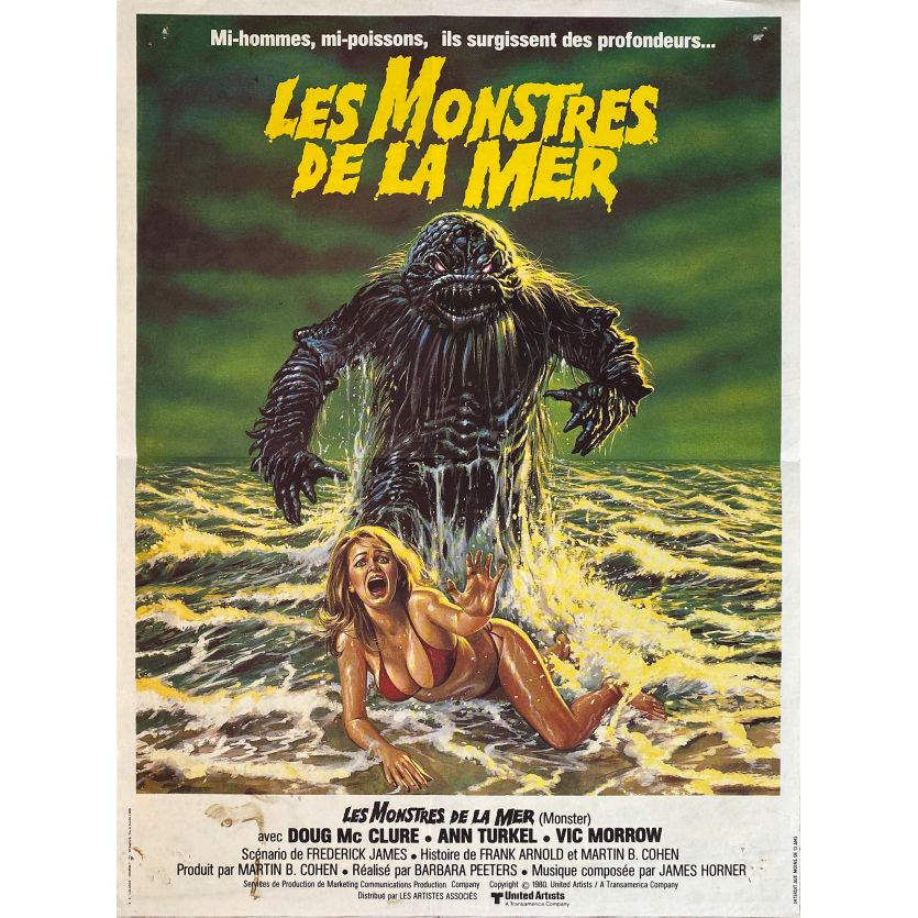LES MONSTRES DE LA MER Affiche de film- 40x54 cm. - 1980 - Doug McClure, Barbara Peeters