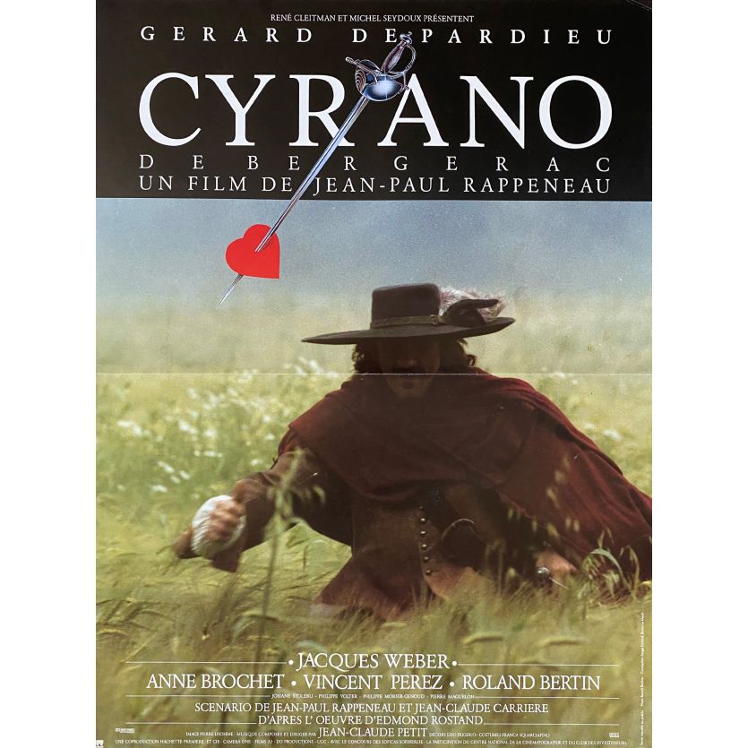 CYRANO DE BERGERAC Movie Poster- 15x21 in. - 1990 - Jean-Paul Rappeneau, Gérard Depardieu