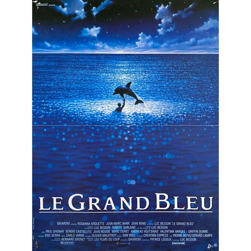 THE BIG BLUE Movie Poster- 15x21 in. - 1998 - Luc Besson, Jean Reno