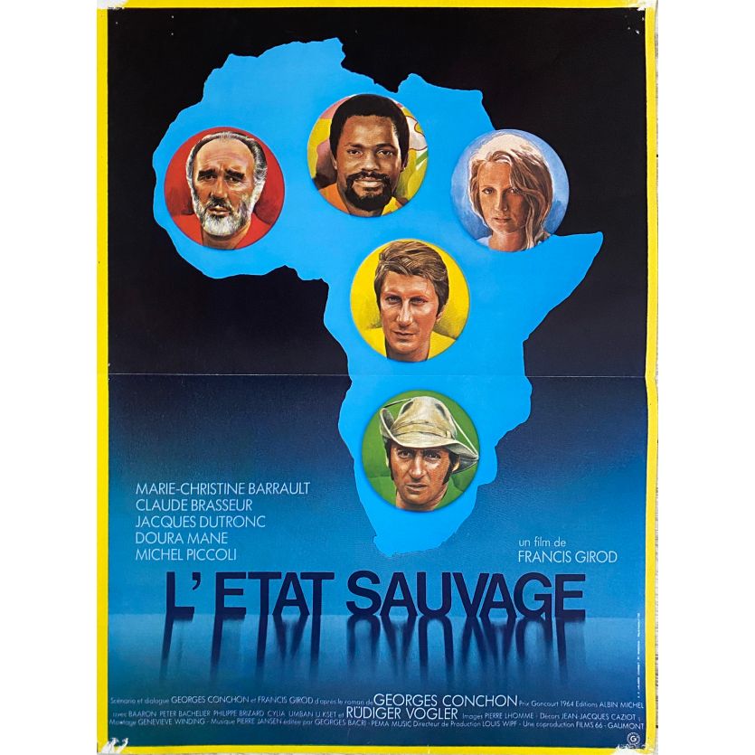 L'ETAT SAUVAGE Affiche de film- 40x54 cm. - 1978 - Michel Piccoli, Francis Girod