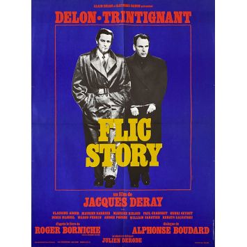 FLIC STORY Movie Poster- 23x32 in. - 1975 - Jacques Deray, Alain Delon