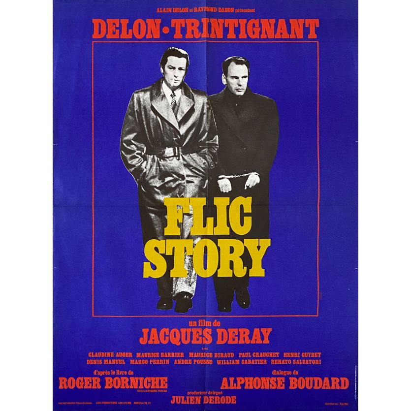 FLIC STORY Affiche de film- 60x80 cm. - 1975 - Alain Delon, Jacques Deray