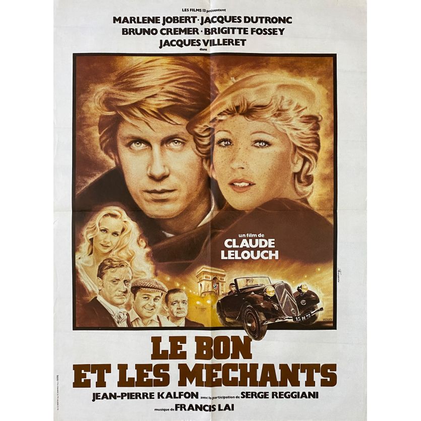 THE GOOD AND THE BAD Movie Poster- 23x32 in. - 1976 - Claude Lelouch, Jacques Dutronc