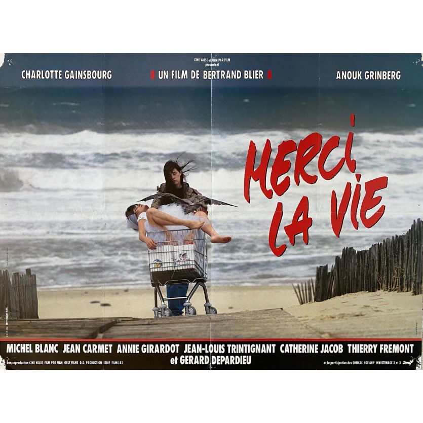 MERCI LA VIE Affiche de film- 60x80 cm. - 1991 - Charlotte Gainsbourg, Bertrand Blier