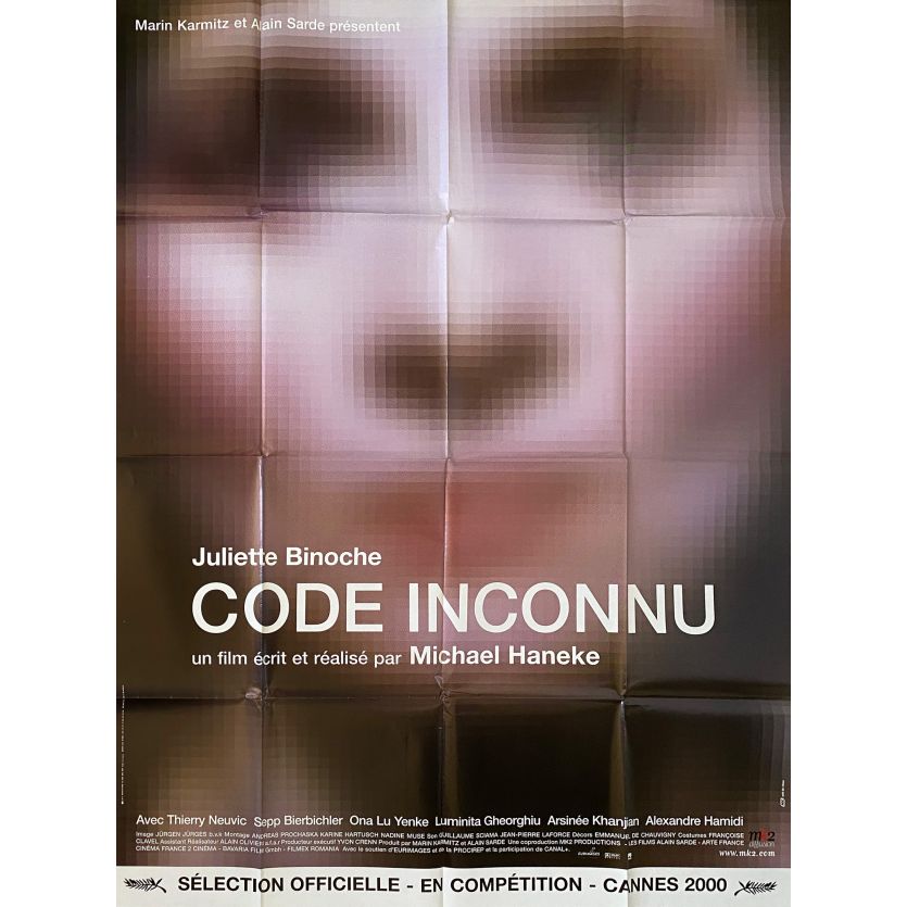 CODE INCONNU Affiche de film- 120x160 cm. - 2000 - Juliette Binoche, Michael Haneke