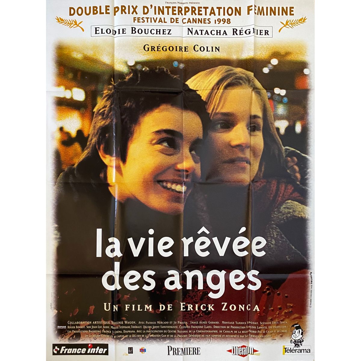 Affiche de cinéma française de LA VIE REVEE DES ANGES 120x160 cm.