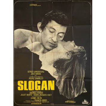 SLOGAN Affiche de film- 120x160 cm. - 1969 - Serge Gainsbourg, Jane Birkin, Pierre Grimblat