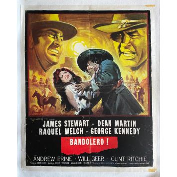 BANDOLERO Linen Movie Poster- 15x21 in. - 1968 - Andrew V. McLaglen, James Stewart, Raquel Welch