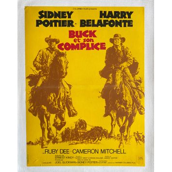 BUCK ET SON COMPLICE Affiche de film entoilée- 40x60 cm. - 1972 - Harry Belafonte, Sidney Poitier