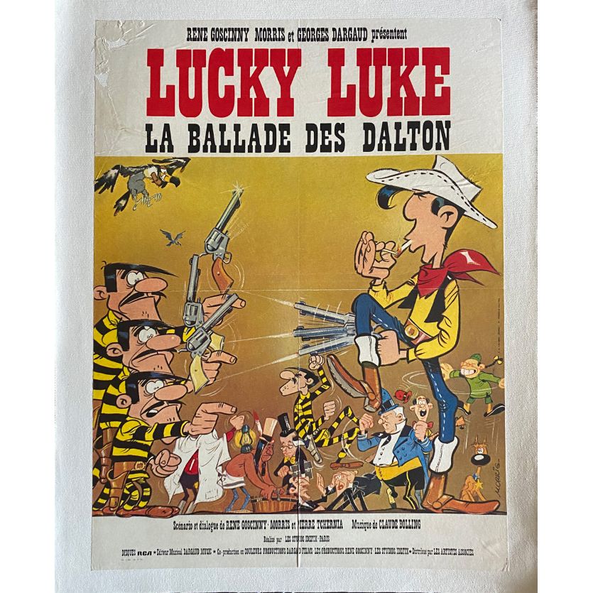LUCKY LUKE, BALLAD OF THE DALTONS Linen Movie Poster- 15x21 in. - 1978 - René Goscinny, Roger Carel