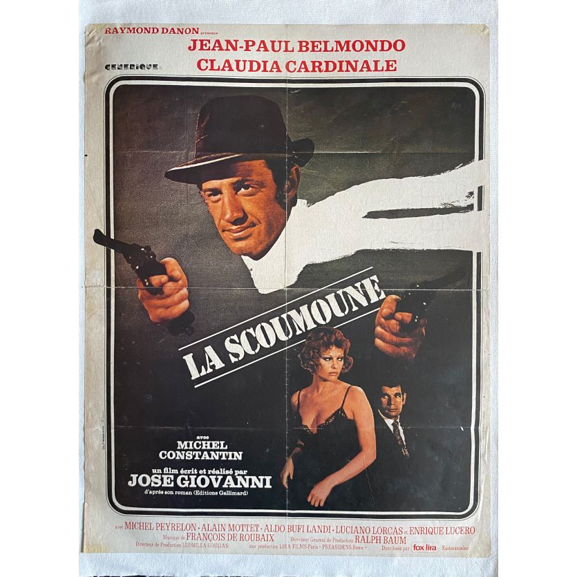 LA SCOUMOUNE Affiche de film entoilée- 40x60 cm. - 1972 - Jean-Paul Belmondo, José Giovanni