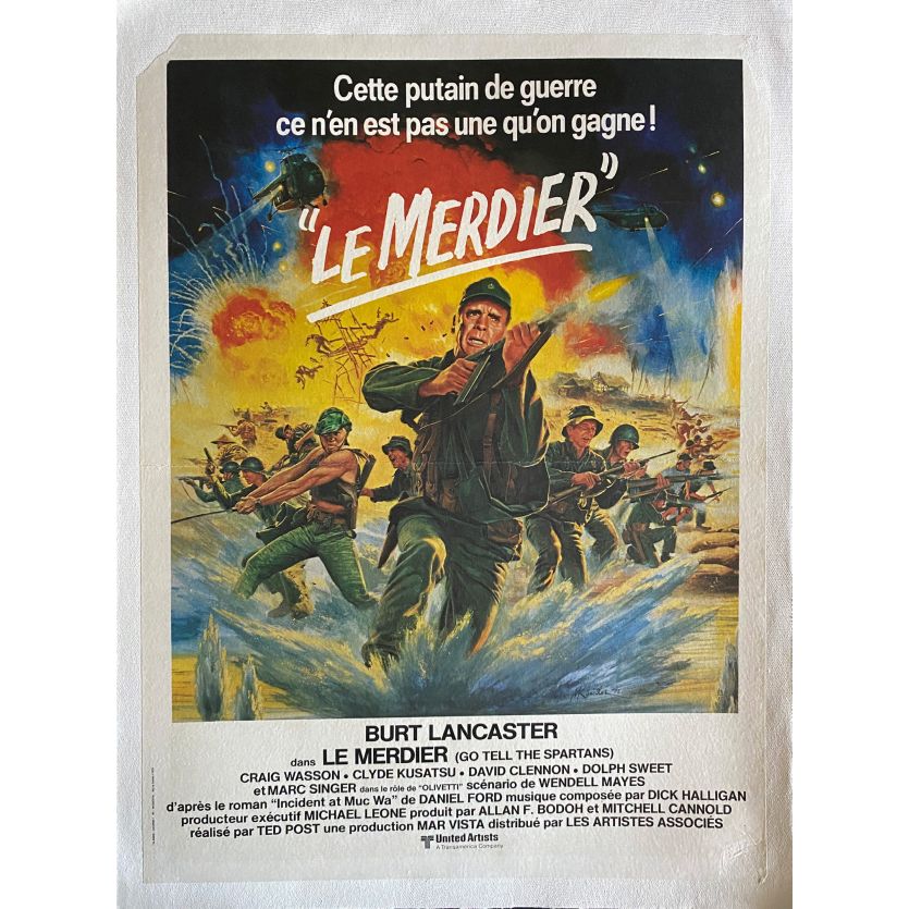 GO TELL THE SPARTANS Linen Movie Poster- 15x21 in. - 1978 - Ted Post, Burt Lancaster