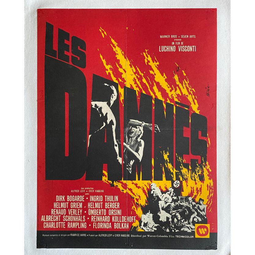 LES DAMNES Affiche de film entoilée- 40x60 cm. - 1969 - Dirk Bogarde, Luchino Visconti