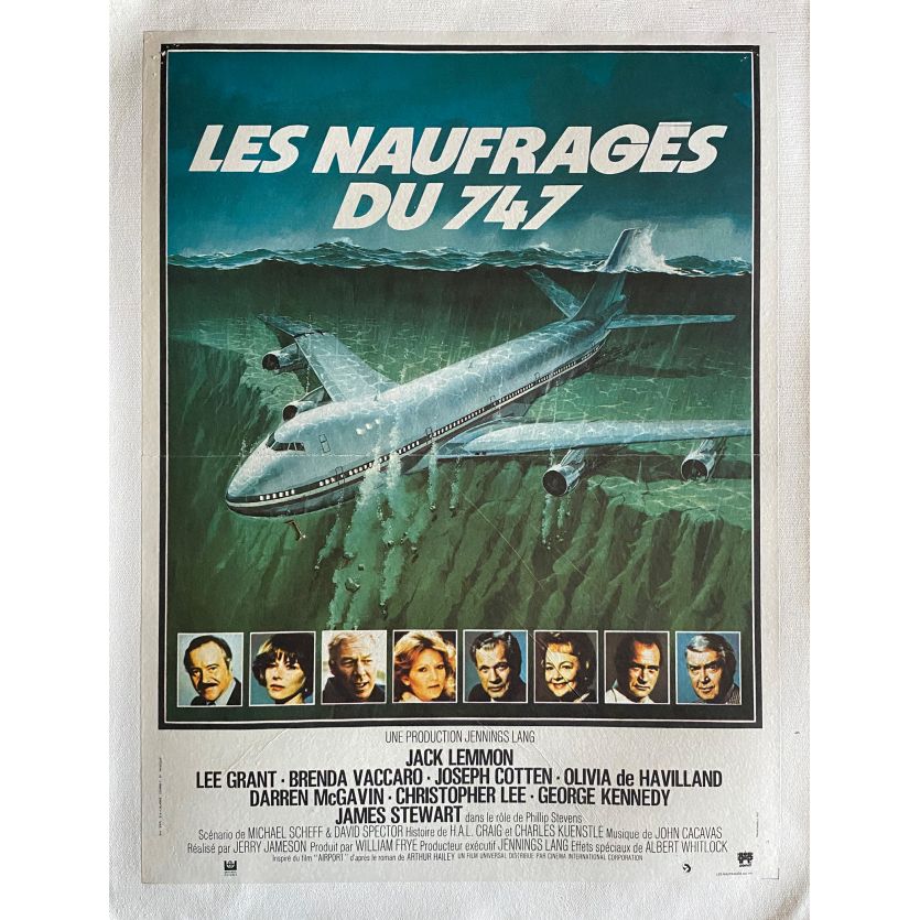 AIRPORT 77 Linen Movie Poster- 15x21 in. - 1977 - Jerry Jameson, Jack Lemmon