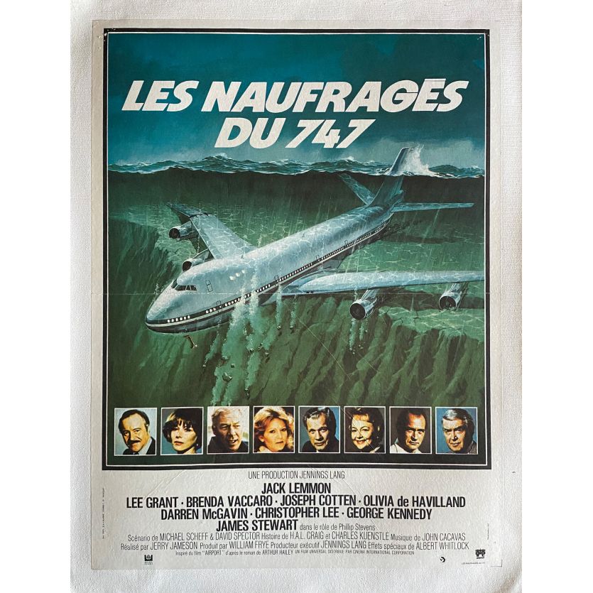 LES NAUFRAGES DU 747 Affiche de film entoilée- 40x60 cm. - 1977 - Jack Lemmon, Jerry Jameson