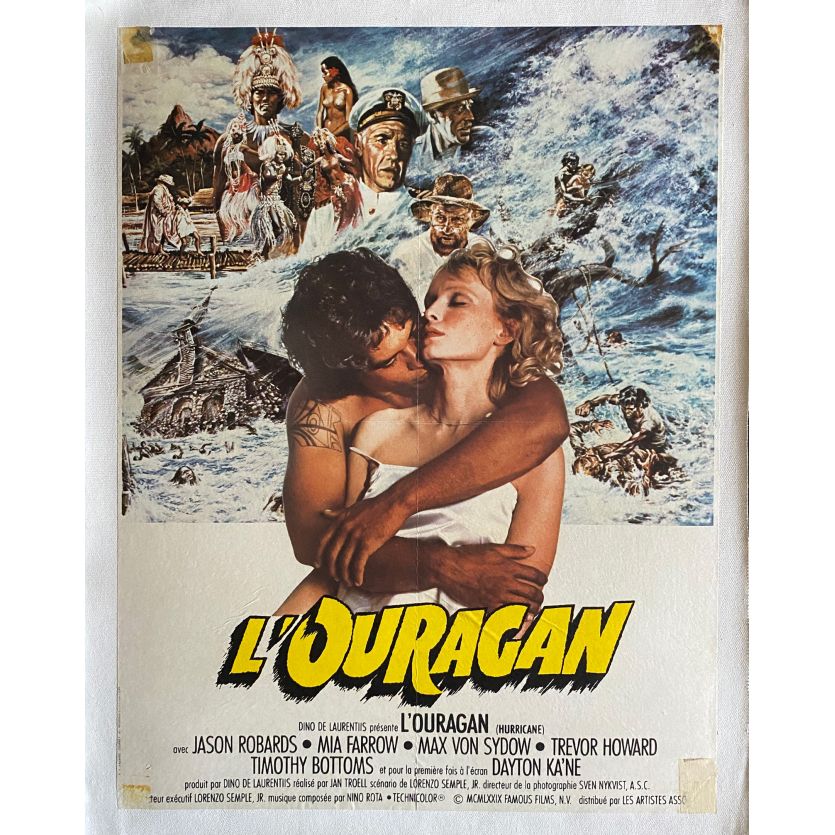 THE HURRICANE Linen Movie Poster- 15x21 in. - 1979 - Jan Troell, Max Von Sidow