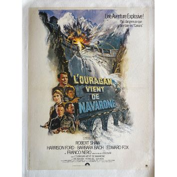 L'OURAGAN VIENT DE NAVARONE Affiche de film entoilée- 40x60 cm. - 1978 - Harrison Ford, Guy Hamilton