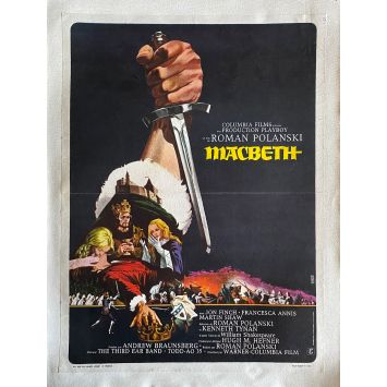 MACBETH Affiche de film entoilée- 40x60 cm. - 1971 - Jon Finch, Roman Polanski