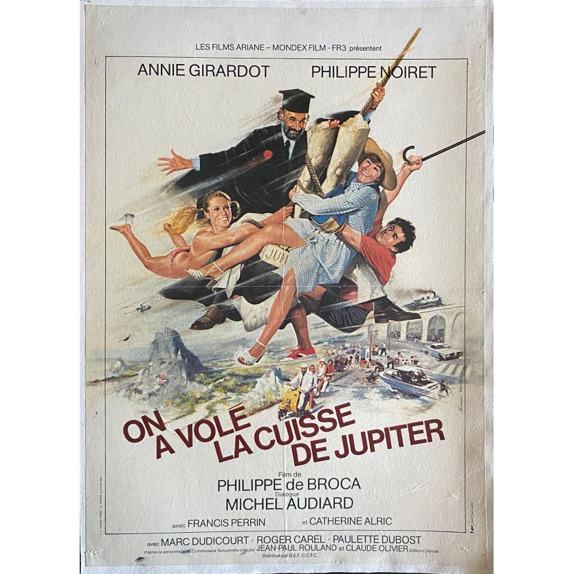 ON A VOLE LA CUISSE DE JUPITER Affiche de film entoilée- 40x60 cm. - 1980 - Philippe Noiret, Philippe de Broca