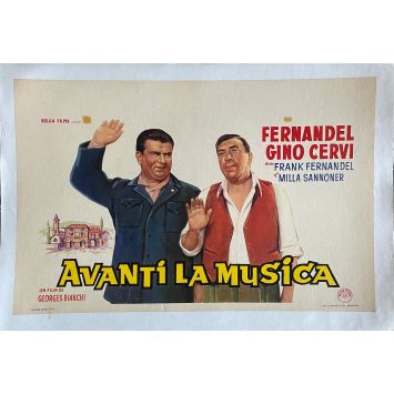 AVANTI LA MUSICA Affiche de film entoilée- 35x55 cm. - 1962 - Fernandel, Giorgio Bianchi