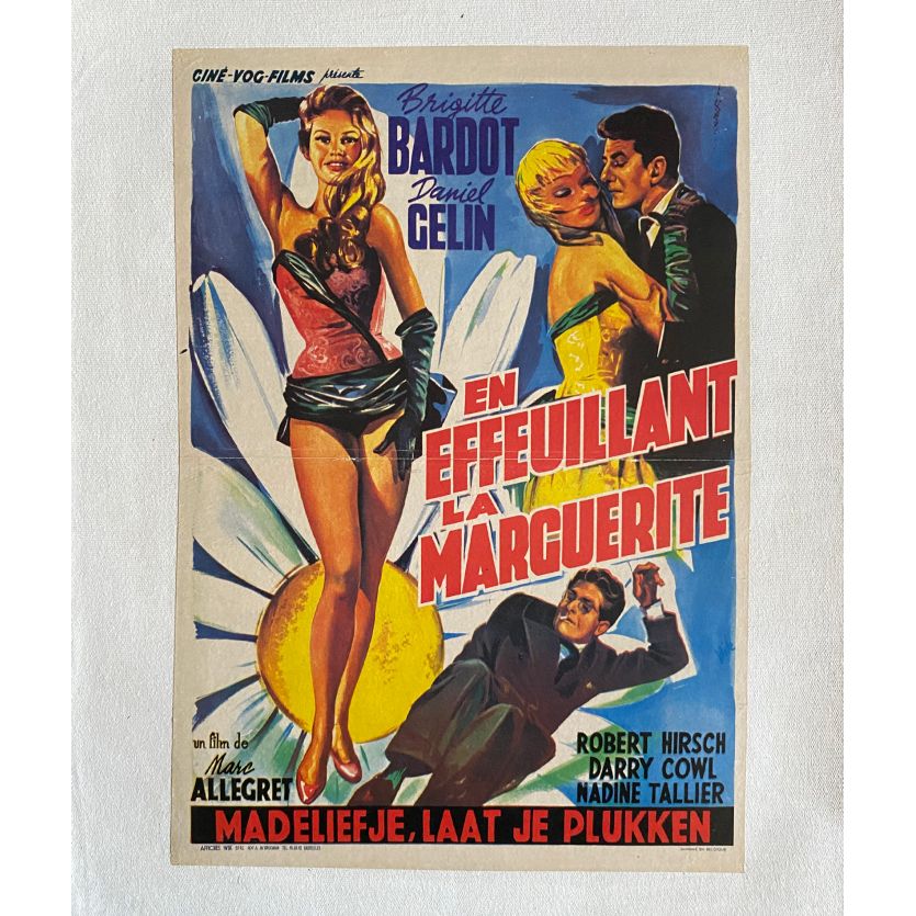 EN EFFEUILLANT LA MARGUERITE Affiche de film entoilée- 35x55 cm. - 1956 - Brigitte Bardot, Marc Allégret