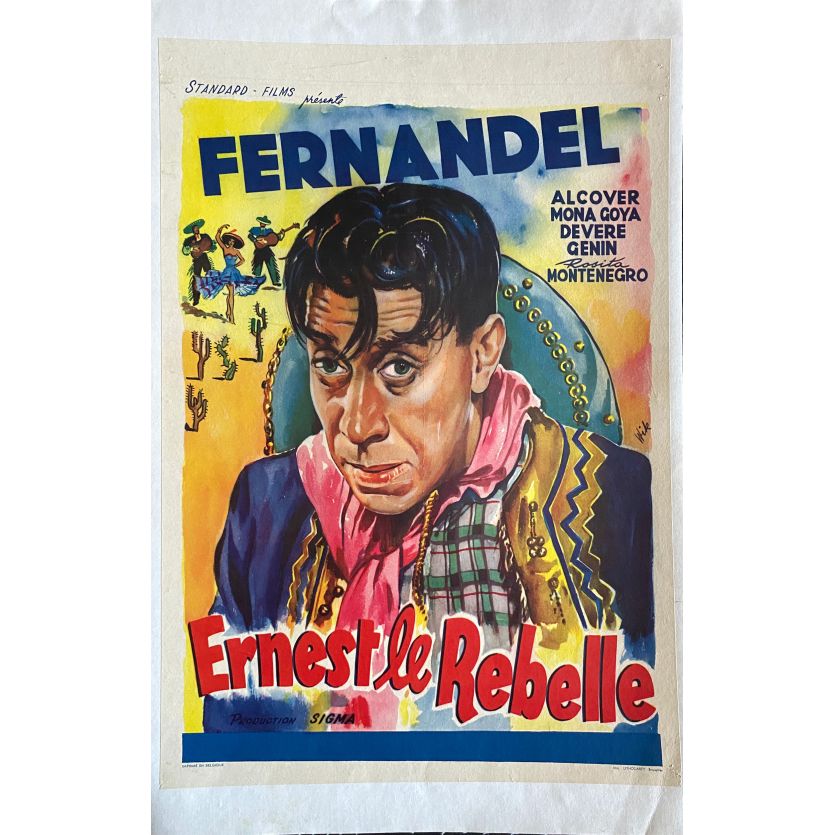 ERNEST LE REBELLE Affiche de film entoilée- 35x55 cm. - 1938 - Fernandel, Christian-Jaque