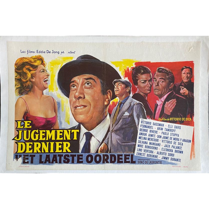 THE LAST JUDGMENT Linen Movie Poster- 14x21 in. - 1961 - Vittorio De Sica, Fernandel