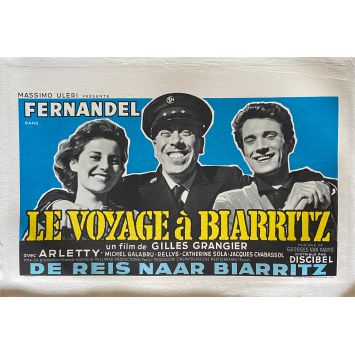 LE VOYAGE A BIARRITZ Affiche de film entoilée- 35x55 cm. - 1963 - Fernandel, Gilles Grangier