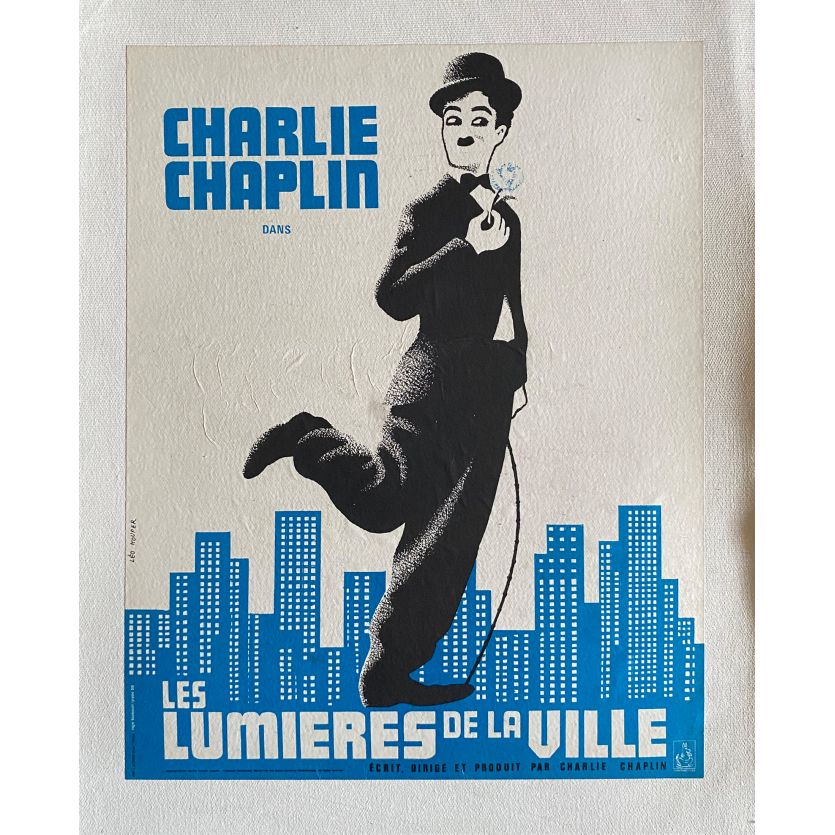 LES LUMIERES DE LA VILLE Affiche de film entoilée- 30x40 cm. - 1931/R1960 - Virginia Cherrill, Charles Chaplin