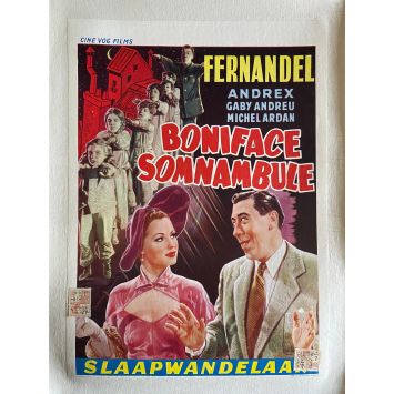 BONIFACE SOMNAMBULE Affiche de film entoilée- 35x55 cm. - 1951 - Fernandel, Maurice Labro
