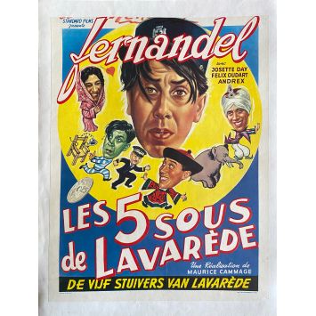 LES 5 SOUS DE LAVAREDE Affiche de film entoilée- 35x55 cm. - 1939 - Fernandel, Maurice Cammage