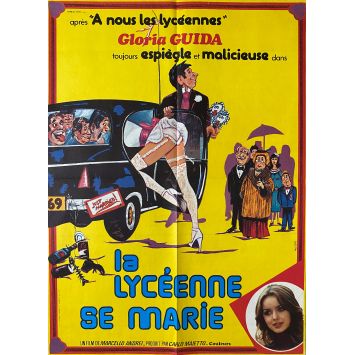 LA LYCEENNE SE MARIE Affiche de film- 60x80 cm. - 1976 - Gloria Guida, Marcello Andrei