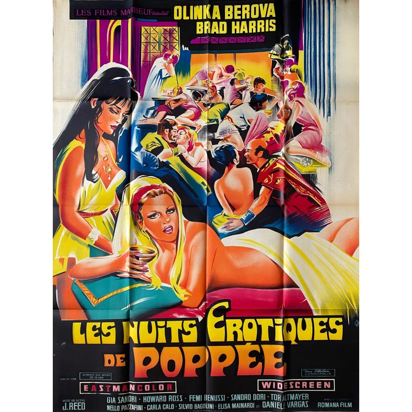 LES NUITS EROTIQUES DE POPPEE Affiche de film- 120x160 cm. - 1969 - Olga Schoberová, Guido Malatesta