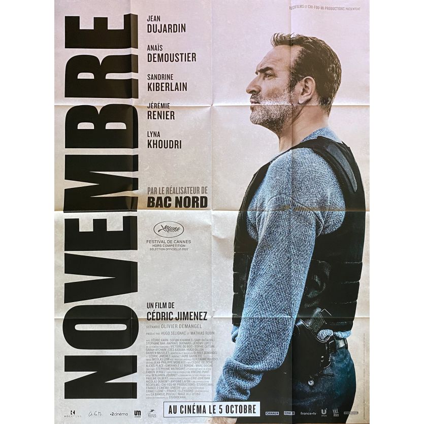 NOVEMBRE Movie Poster- 47x63 in. - 2022 - Cédric Jimenez, Jean Dujardin